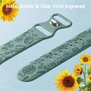 Apple Watch 41mm Silicone Watch Strap Small Rose Embossed Compatible with iWatch S9 876SE Rose Blue Grey 38/40/41mm