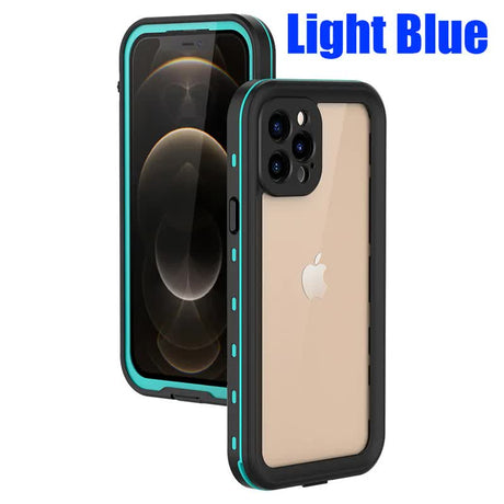 Waterproof Case for iPhone 15 14 13 12 11 Pro Max XR 7 8 Transparent Protection for Diving Swimming Outdoor Sports