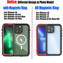 Waterproof Case for iPhone 15 14 13 12 11 Pro Max XR 7 8 Transparent Protection for Diving Swimming Outdoor Sports