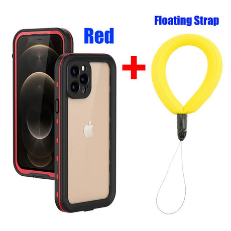iPhone Waterproof Case for iPhone 15 14 13 12 11 Pro Max XS Max XR 7 8 IP68 Diving Underwater Swimming Outdoor Sports Transparent Protection with Strap