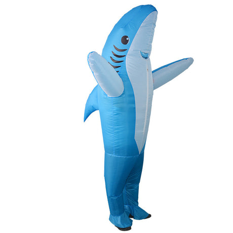 Blue Shark Inflatable Costume for Adults 150-190cm Halloween Christmas Party Cosplay Stage Performance Festival Outfit