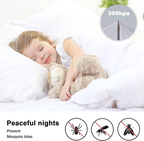 Mosquito Net Canopy for Single Double Bed Compatible with Adult Girl Baby Child Bedding