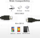 USB 3.0 Cable Compatible with WD Seagate Toshiba Samsung Portable Hard Drives, A to Micro-B Cable 1m