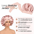 Silk Satin Bonnet for Sleep Double Layered with Ties for Women Natural Curly Hair Pink