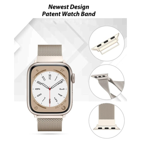 Apple Watch Bands Compatible with Apple Watch Series 9 8 7 6 5 4 SE Ultra 2, 38mm 40mm 41mm 42mm 44mm 45mm 49mm, Silver Starlight
