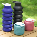 Collapsible Sport Bottle Retractable Outdoor Reuseable Foldable Drinking Cup Creative Large-capacity Sports(Pink)