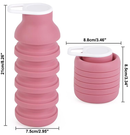 Collapsible Sport Bottle Retractable Outdoor Reuseable Foldable Drinking Cup Creative Large-capacity Sports(Pink)