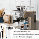 Professional Coffee Machine Cleaning Brush Set | 6-Piece Multi-functional Tool Kit | Includes Dosing Needle / Bent Cleaning Brush / Flat Cleaning Brush / Wooden Handle Cleaning Brush / Metal Handle Cleaning Brush / Bent Brush with Spoon | Suitable for dee