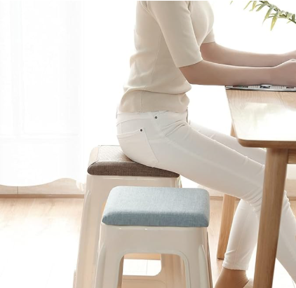 Square bar stool cushion with ties, breathable and non-slip square chair pad, 28*28*3.5 cm memory foam children's stool cushion (Dinosaur)