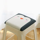 Square bar stool cushion with fastening straps, breathable and non-slip square chair pad, 28*28*3.5 cm memory foam children's stool cushion (Goose design)