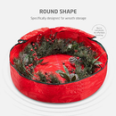 Christmas Wreath Storage Container 30 Inch - Wreath Bag for Artificial Wreaths Box - Dual Zippered Wreaths Storage Bag with Strong Durable Handles - Red