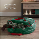 Christmas Wreath Storage Container 30 Inch - Wreath Bag for Artificial Wreaths Box - Dual Zippered Wreaths Storage Bag with Strong Durable Handles - Green