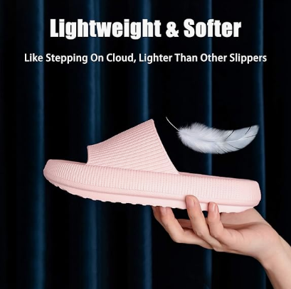 Cloud Slippers for Women and Men, Pillow House Slippers Shower Shoes Indoor Slides Bathroom Sandals, Ultimate Comfort, Lightweight, Thick Sole, Non-Slip, Easy to Clean pink（40-41）