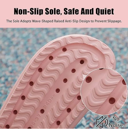 Cloud Slippers for Women and Men, Pillow House Slippers Shower Shoes Indoor Slides Bathroom Sandals, Ultimate Comfort, Lightweight, Thick Sole, Non-Slip, Easy to Clean pink（40-41）