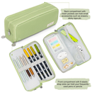 Large Capacity Pencil Case 3 Compartment Pouch Pen Bag for School Teen Girl Boy Men Women (Green)