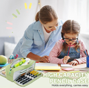 Large Capacity Pencil Case 3 Compartment Pouch Pen Bag for School Teen Girl Boy Men Women (Green)