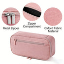Pencil Case Pen Bag, Two Layers Big Capacity Pencil Pouch Pen Organizer Durable Stationery Holder for Marker Organization School Supplies Office Storage Desk Organizing –Pink
