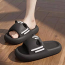 Women’s Slides Cute Bathroom Slippers Non-Slip Cartoon Cat Shaped Indoor Outdoor Summer Slippers（black，36-37）