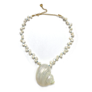 Vintage Inspired Pearls Conch Shell Pendant Necklace Lightweight Jewelry For Women