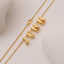 Custom letter necklace with a complete set of letter beads from A to Z, 10mm heart pendant, three colors available, chain accessory included - Gold
