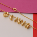 Custom letter necklace with a complete set of letter beads from A to Z, 10mm heart pendant, three colors available, chain accessory included - Gold