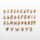 Custom letter necklace with a complete set of letter beads from A to Z, 10mm heart pendant, three colors available, chain accessory included - Gold