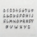Custom letter necklace with a complete set of letter beads from A to Z, 10mm heart pendant, three colors available, chain accessory included - Silver