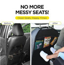 Back Seat Cover For Kids + 3 Pocket Storage Organizer, 2 Pack X-Large Waterproof Kick Mats Backseat Protector, Car Seat Back Protectors For Vehicles To Protect From Dirt, Mud & Scratches