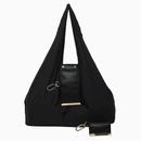Keychain Tote Bag Compact & Expandable for On the Go, Foldable Tote Bag with Key Ring for Daily Errands - Black