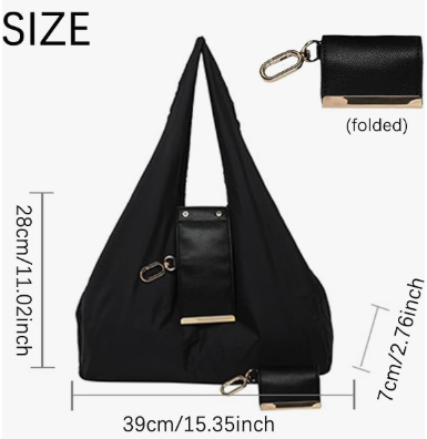 Keychain Tote Bag Compact & Expandable for On the Go, Foldable Tote Bag with Key Ring for Daily Errands - Red