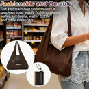 Keychain Tote Bag Compact & Expandable for On the Go, Foldable Tote Bag with Key Ring for Daily Errands - Red