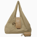 Keychain Tote Bag Compact & Expandable for On the Go, Foldable Tote Bag with Key Ring for Daily Errands - Khaki
