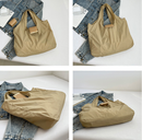 Keychain Tote Bag Compact & Expandable for On the Go, Foldable Tote Bag with Key Ring for Daily Errands - Khaki