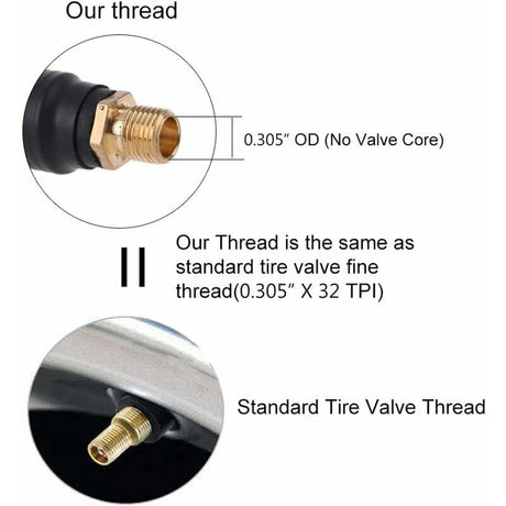 Tire Inflator Hose 20Cm Black Flexible Air Inflator Tire Air Hose With 2 Inflator Pump Hose Adapter For Inflating Car