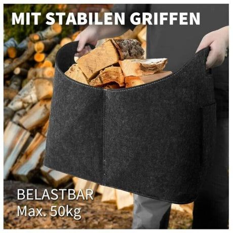Firewood Basket, Felt Log Basket, Foldable Felt Log Basket, Fireplace Wood Bag For Wood, Newspapers, Firewood,