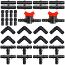 34 pcs Tubing Irrigation Fittings Kit Plastic Connectors 16Mm (1.6Cm) Garden Hose Connector Mixed Connectors For Garden