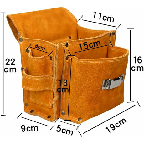 Multifunctional Tool Pouch Belt Tool Bag Thickened Tool Waist Bag Durable Cowhide Hardware Tool Storage