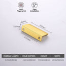 Invisible Gold Handle, 10 Pieces Gold Handle Gold Furniture Handle Invisible Furniture Handle Center Distance 64Mm