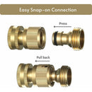 Garden Hose Quick Connect - Quick Connect Garden Hose Connectors, Solid Brass Water Hose Quick Connect, 3/4" Ght, 2 Sets