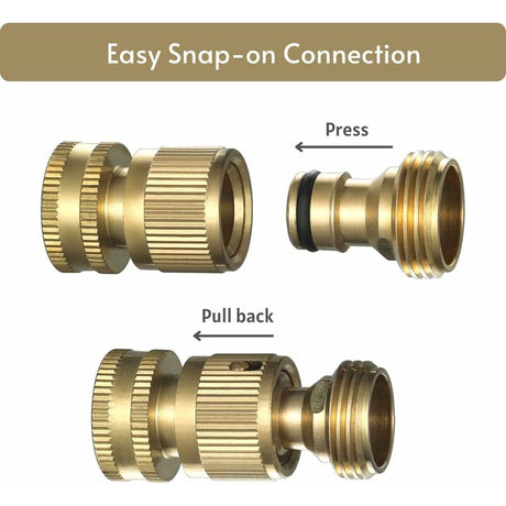 Garden Hose Quick Connect - Quick Connect Garden Hose Connectors, Solid Brass Water Hose Quick Connect, 3/4