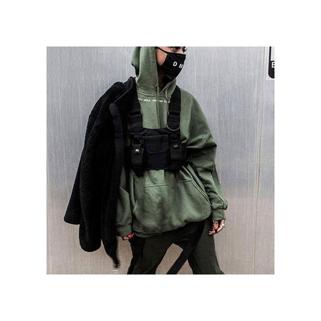 Crossbody Bags Chest Bag Hip Hop Streetwear Men Functional Waist Bags Adjustable Pockets Vest