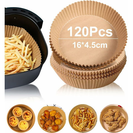 Air Fryer Paper Sheets 120 Pieces, Air Fryer Paper Liner, Air Fryer Parchment Paper, ROund Air Fryer Paper(16 4.5)