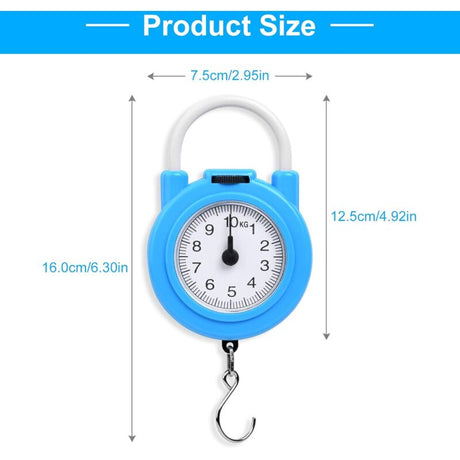 Luggage Scale, Max 10Kg Small And Portable Torque Scale With Comfortable Grip For Travel And Work