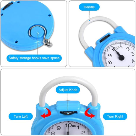 Luggage Scale, Max 10Kg Small And Portable Torque Scale With Comfortable Grip For Travel And Work