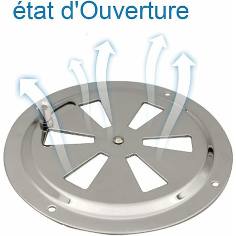 ROund Ventilation Grille, Adjustable Air Vent Stainless Steel Air Vent Air Inlet And Exhaust 125Mm