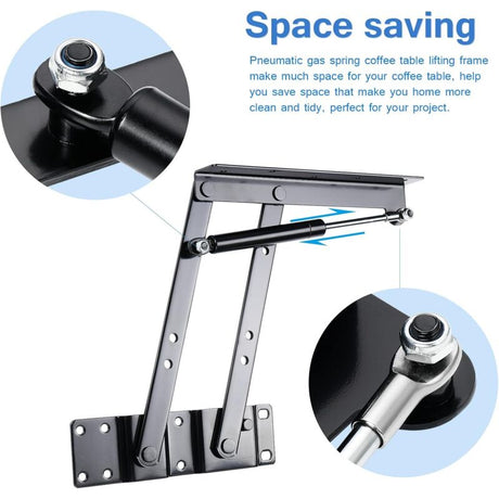 2 pcs Lift-Up Coffee Table Hinge, Heavy Duty Lift-Up Coffee Table Mechanism, Lift Up Spring Hinge For Coffee Table