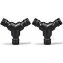 Plastic Snap On Hose Splitter (3 Way) Y Male Garden Hose Connector Y-Connector 2 Pack