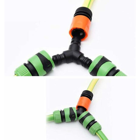 Plastic Snap On Hose Splitter (3 Way) Y Male Garden Hose Connector Y-Connector 2 Pack