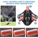 Garden Sprinkler, 360° ROtating 3 Arm Automatic Lawn Sprinkler Watering Irrigation