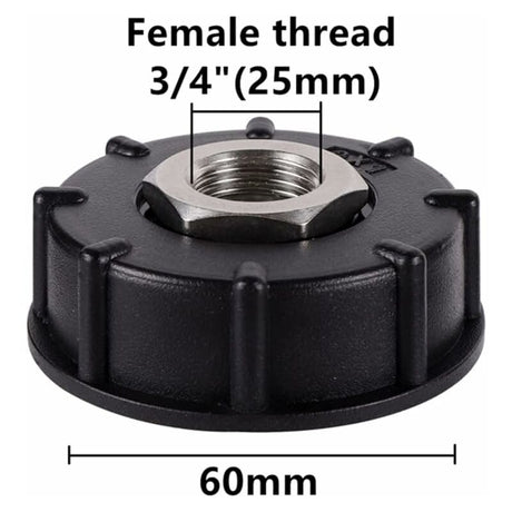 Ibc S60X6 Water Tank Adapter Coarse Thread With Hose Connector Stainless Steel Valve Spout Fittings (3/4